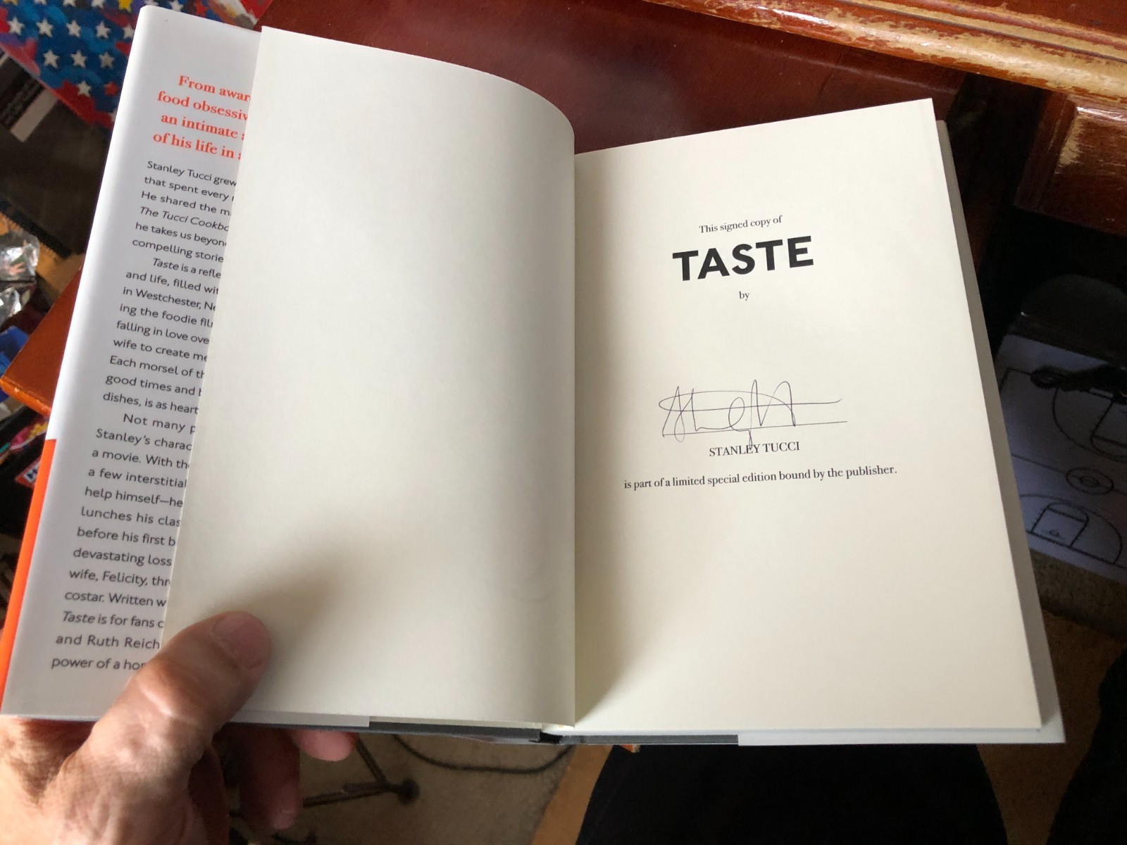 “Taste – My Life through Food” by Stanley Tucci Signed 1st HC 2021