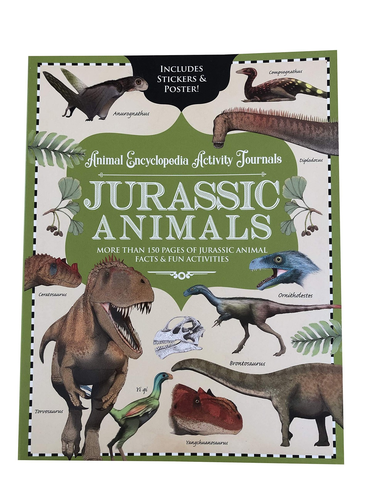 JURASSIC ANIMALS Animal Encyclopedia Activity Journal, Includes Stickers & P…