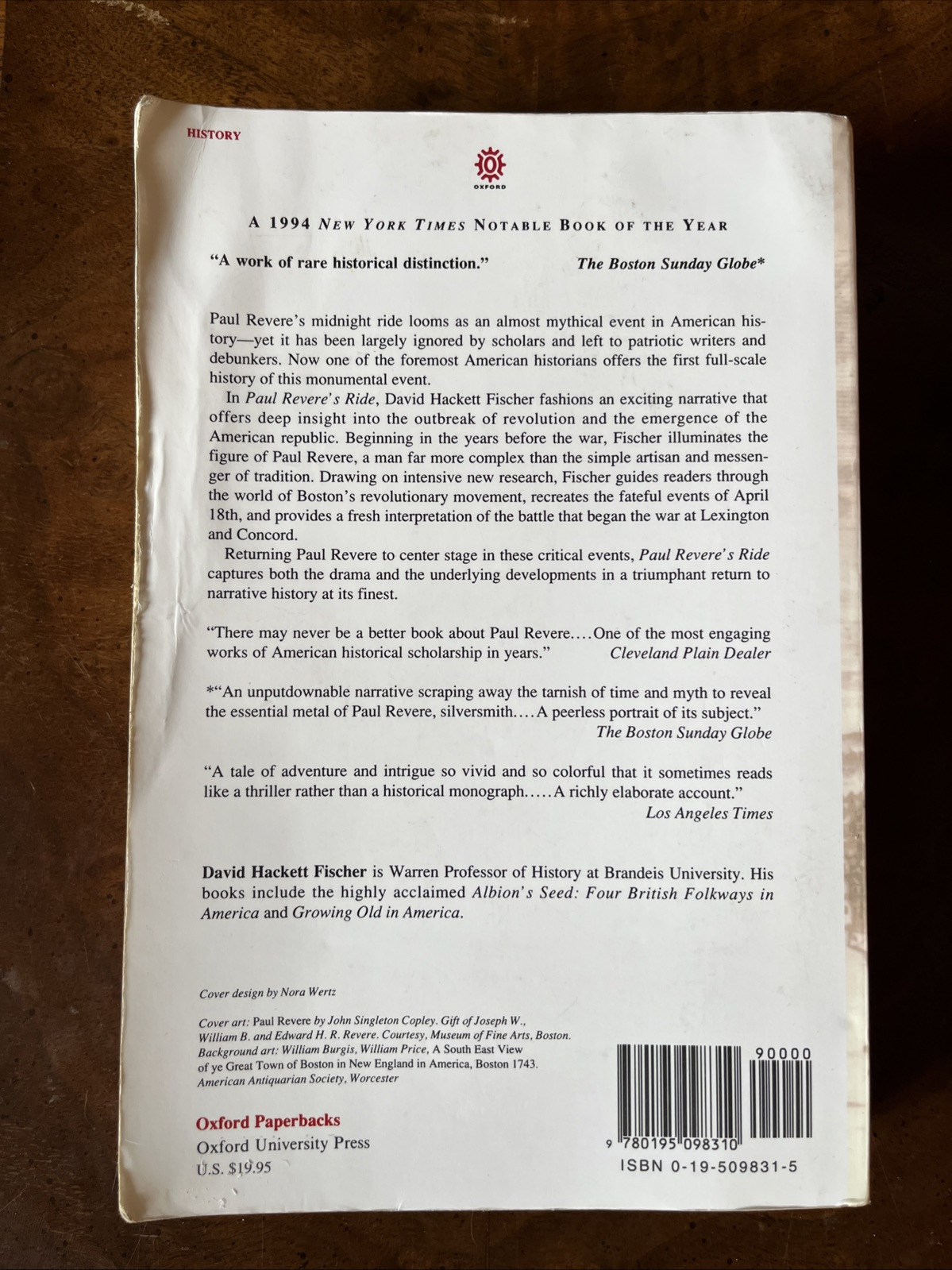 Paul Revere’s Ride by David Hackett Fischer (1995, Paperback, First Ed/Later Pt)
