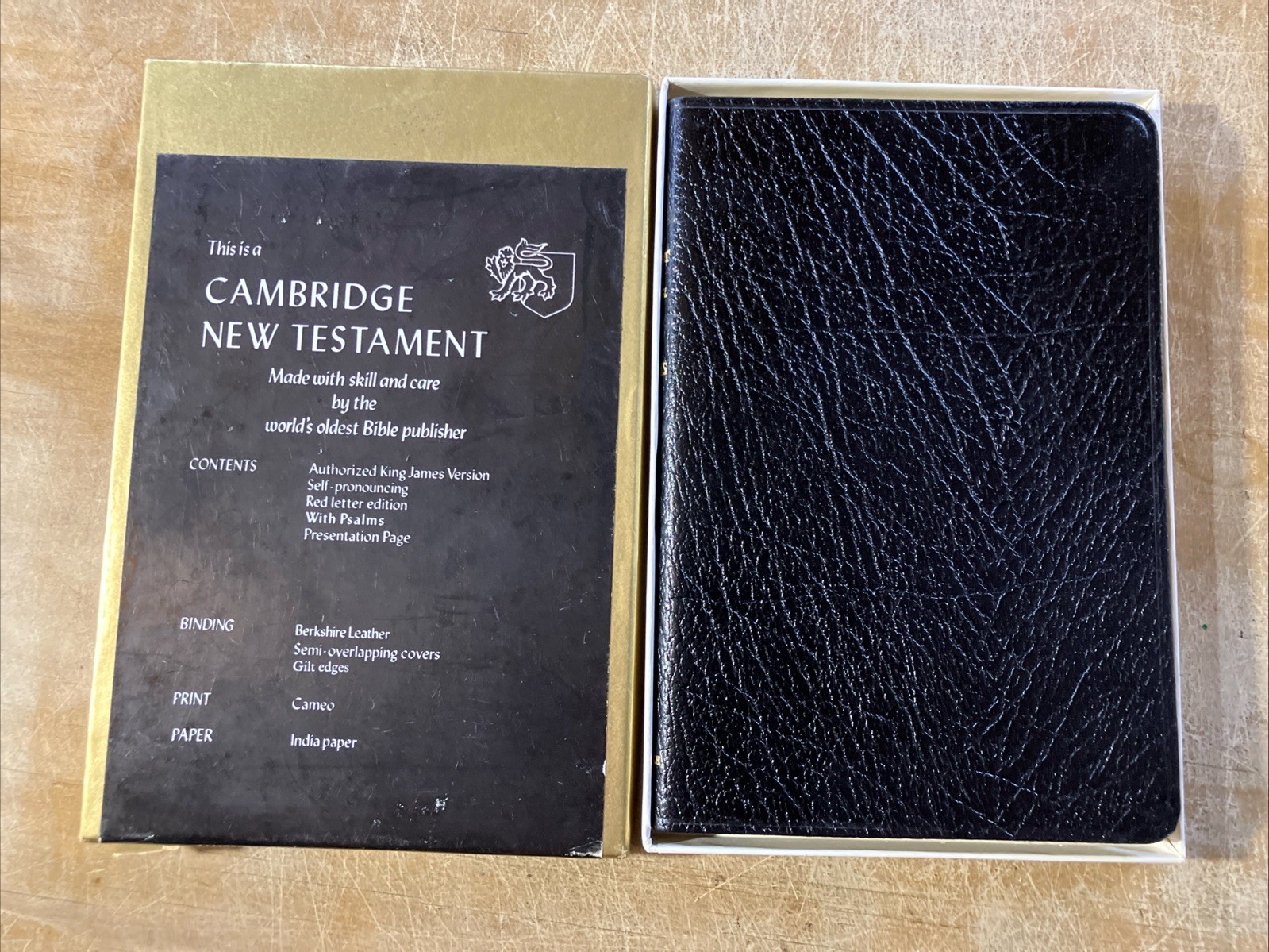 Cambridge Cameo New Testament Psalms Bible KJV Genuine Berkshire Leather 4 TXRL
