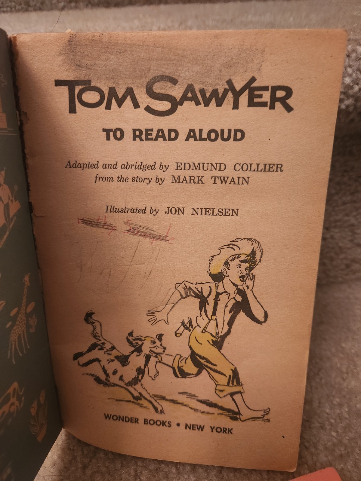 Vintage 1961 Book “TOM SAWYER To Read Aloud” 159 Pages Illustrated, Paperback