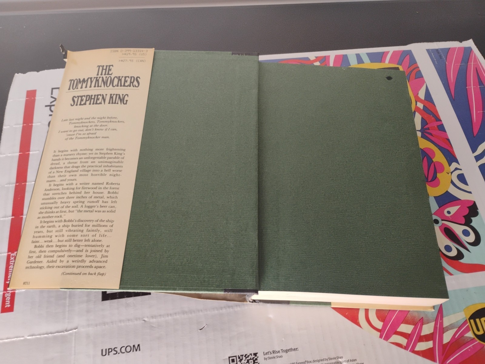 Stephen King The Tommyknockers 1987 Hard Cover Dust Jacket Damage