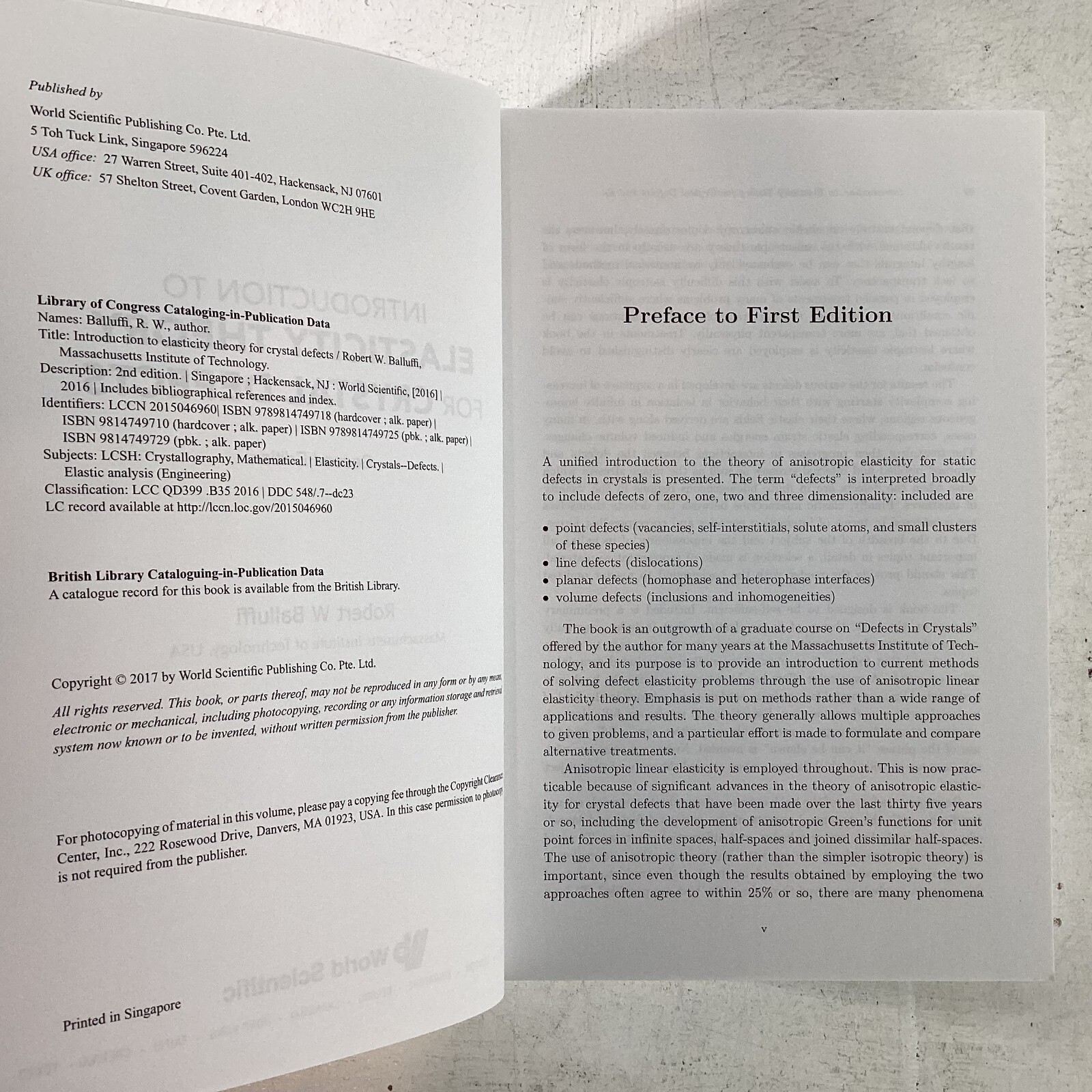 Introduction to Elasticity Theory for Crystal Defects by Robert Balluffi 2nd Ed