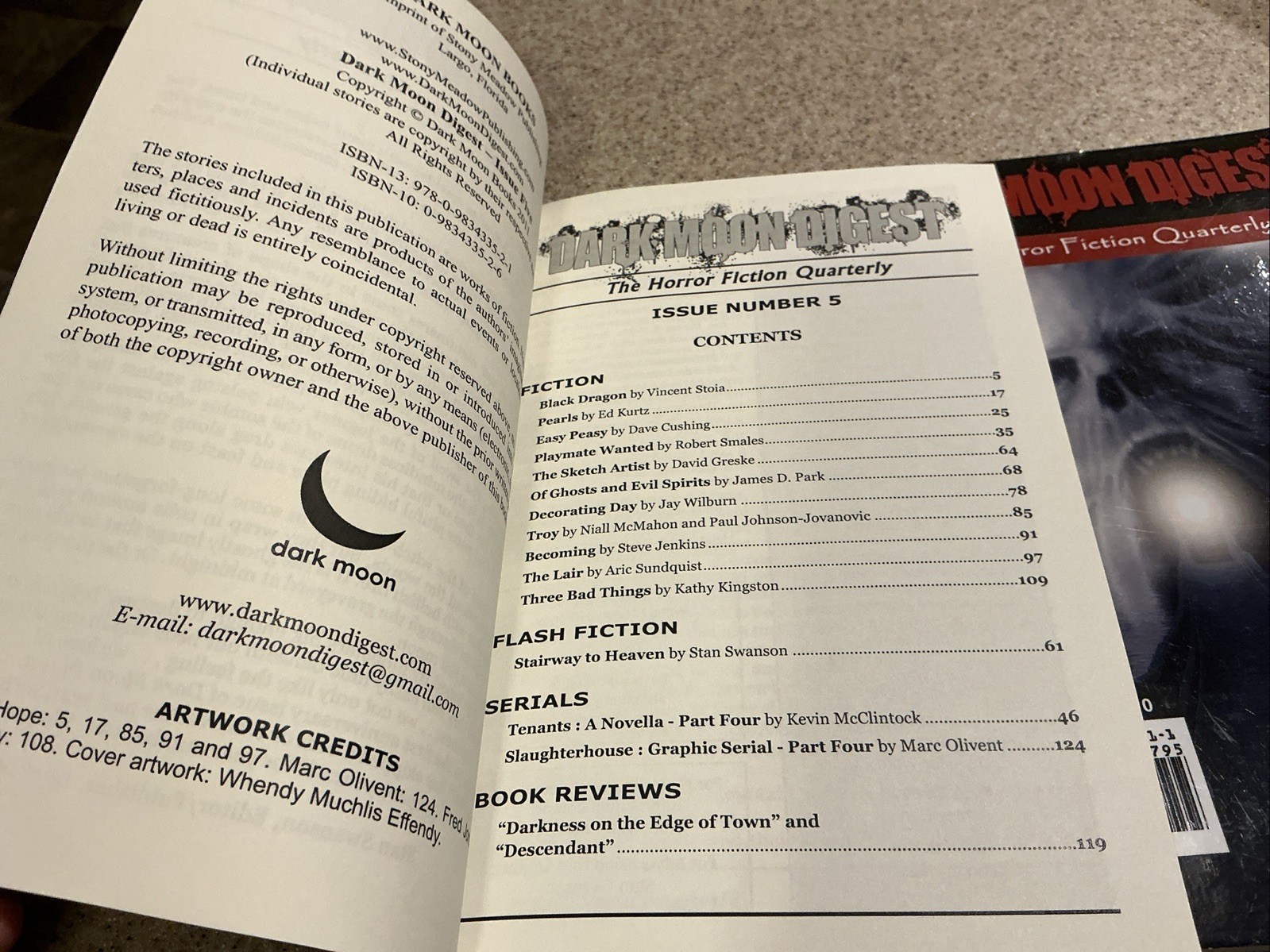 HTF 2011/13 DARK MOON DIGEST Horror Fiction Quarterly Issues #5 (1st Ann.) & #10