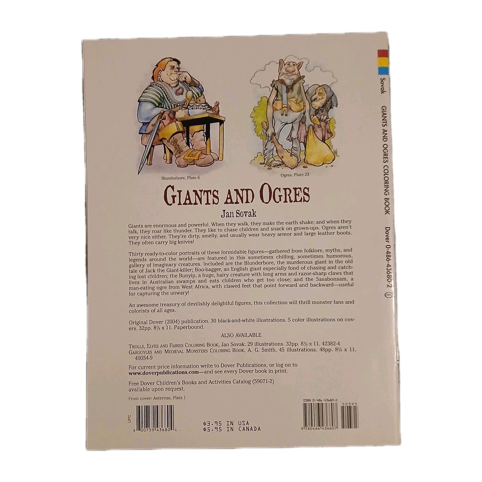 2004 Giants And Ogres Dover Coloring Book Jan Sovak