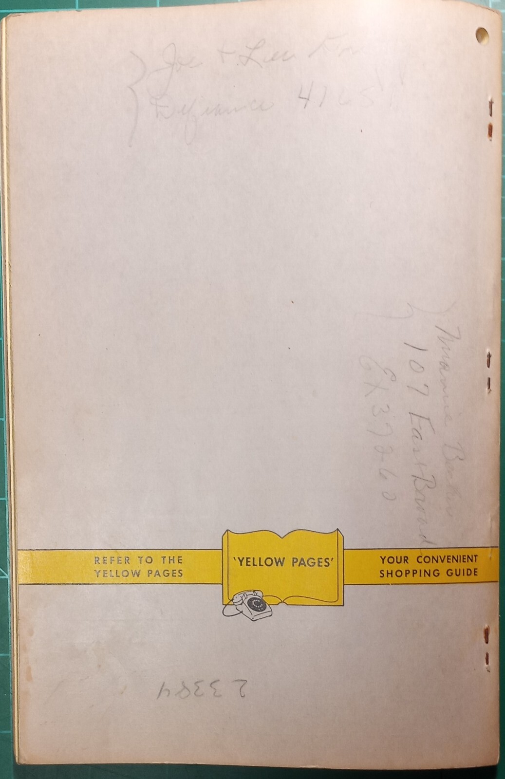 1958 Telephone Book Yellow Pages Napoleon Florida Grelton Holgate Liberty Center