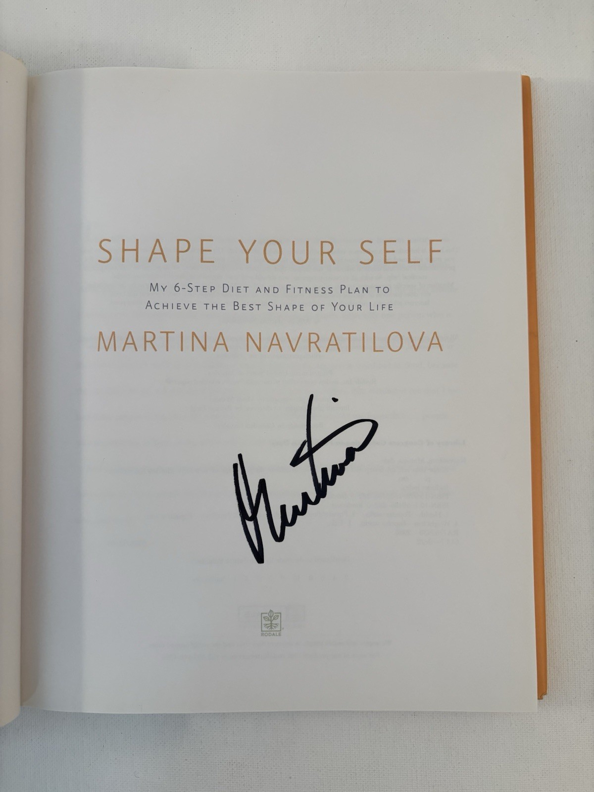 SIGNED Martina Navratilova | Shape Your Self | HC | Fitness Memoir Autograph