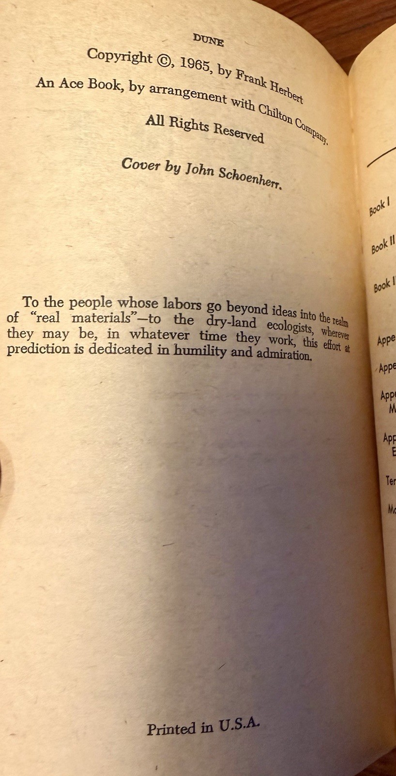 Dune Frank Herbert 1965 Ace Books MM Paperback Edition ($1.25) Schoenherr Cover!
