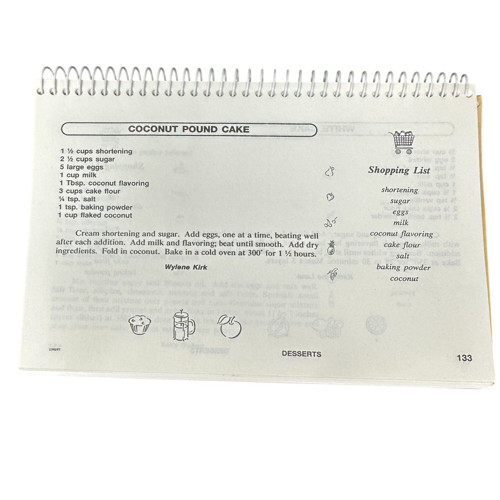 Vintage Cherished Recipes Cookbook Flora United Methodist Church Spiral Wire MS