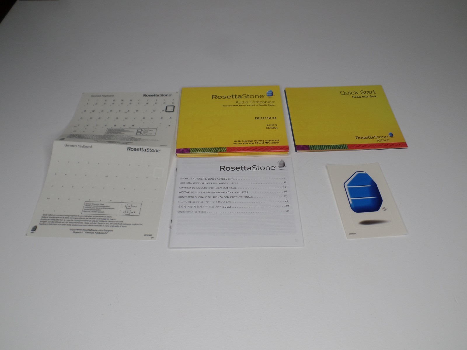 Rosetta Stone German Deutsch Level 1,2,3,4,5 Disc Set with Headphones New Unused