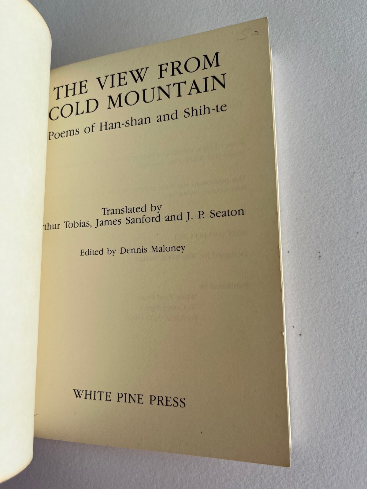 VIEW FROM COLD MOUNTAIN: POEMS OF HAN-SHAN AND SHIH-TE By Hanshan