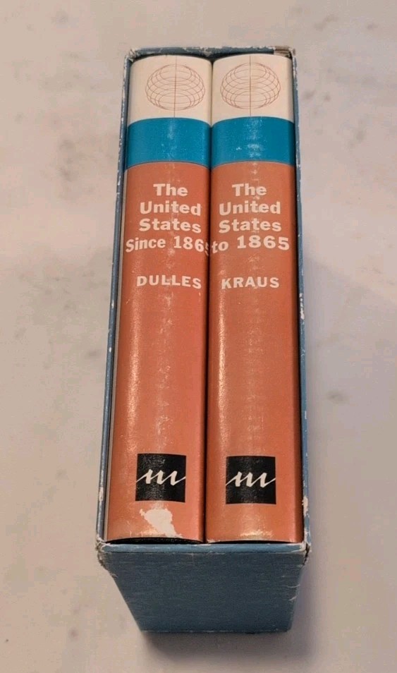 THE UNITED STATES A MODERN HISTORY BY KRAUS DULLES 2 VOL. HC BOOK BOX SET 1959
