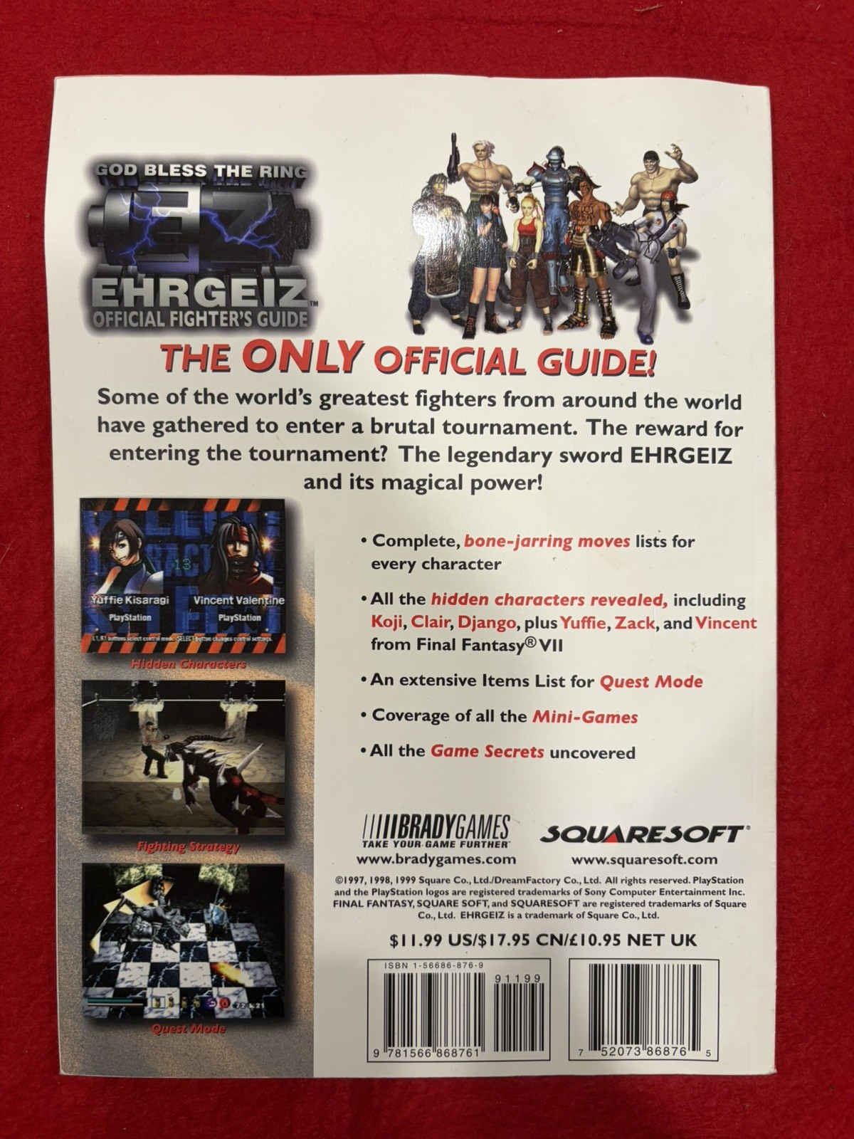 Ehrgeiz Official Fighter’s Guide : God Bless the Ring by David Cassady (1999,…