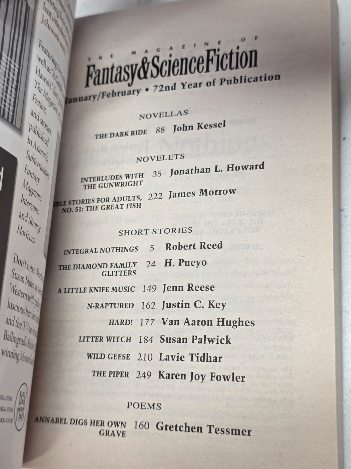 Magazine Of Fantasy & Science Fiction – January/February 2021