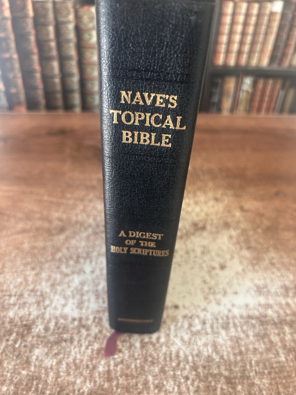Nave’s Topical Bible KJV Black Leather Bound Gold Embossed Thumb Index 1962