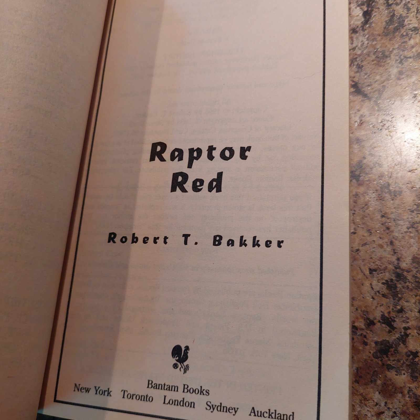 RAPTOR RED Paperback Book 1996 ROBERT T. BAKKER Dinosaurs HOLOGRAM COVER