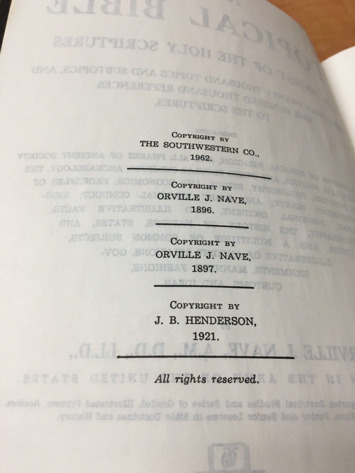 Nave’s Topical Bible Thumb-Indexed Southwestern 1962 Black Imitation Leather AEG