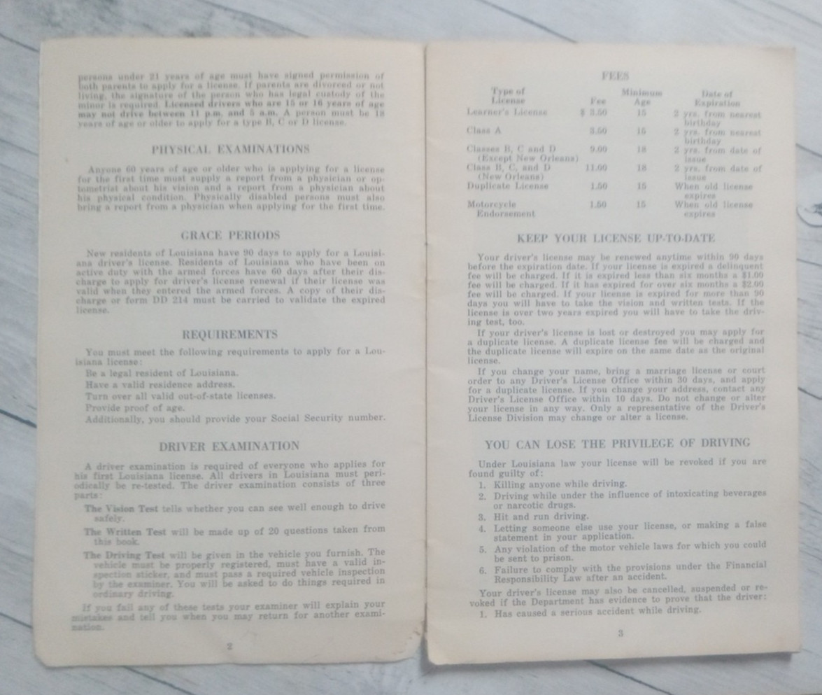 vintage booklet, Safe Driving in Louisiana , 1972, 31 pages , La Drivers Guide