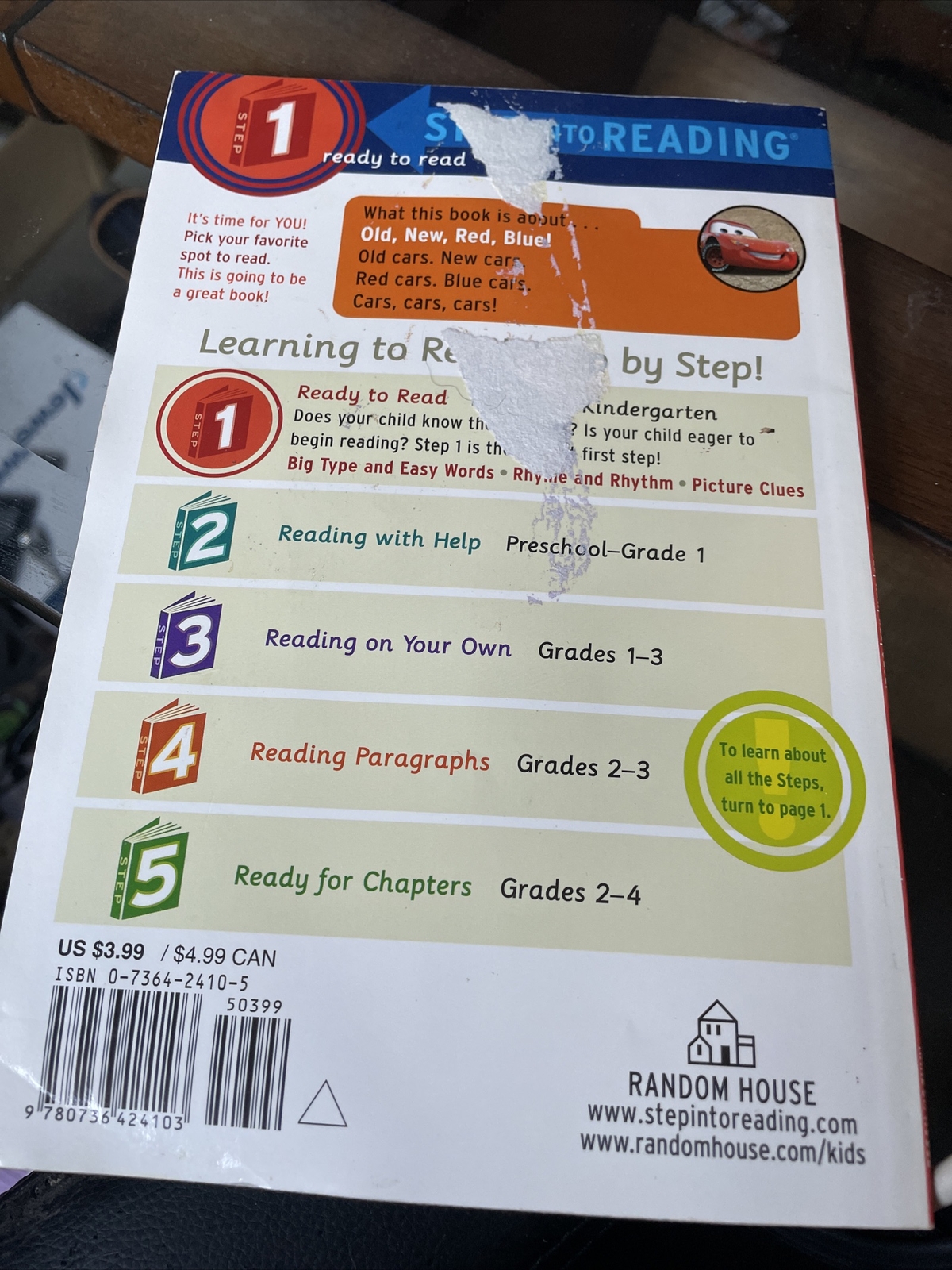 Step into Reading Ser.: Old, New, Red, Blue! (Disney/Pixar Cars) by RH Disney…