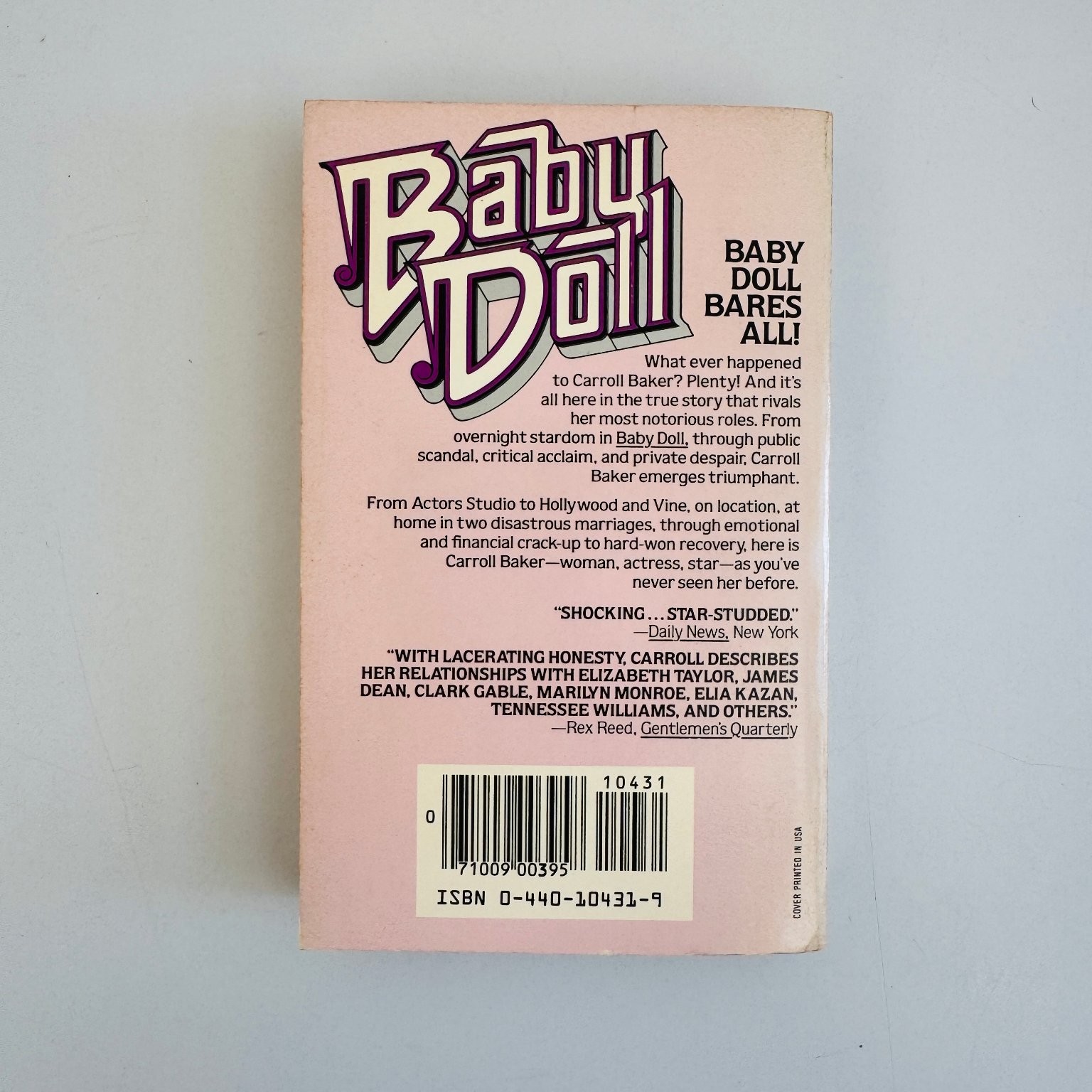 Baby Doll Carroll Baker 1985 First Dell Printing Autobiography Vintage