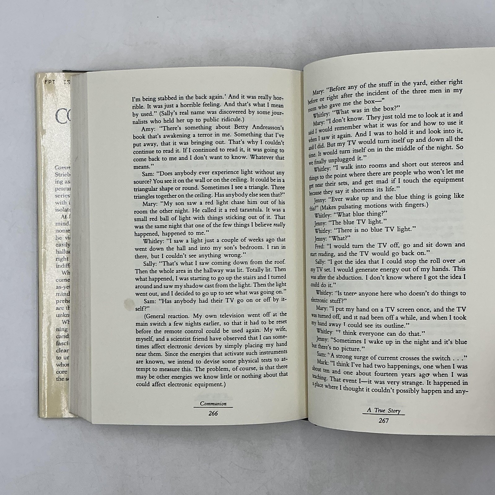 COMMUNION A True Story Whitley Strieber 1987 Hardcover Books Dust Jacket