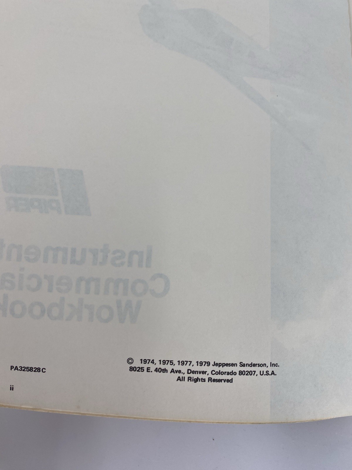 VTG 1979 Piper Commercial Pilot & Flight Briefers Manual & Workbook Lot Aviation
