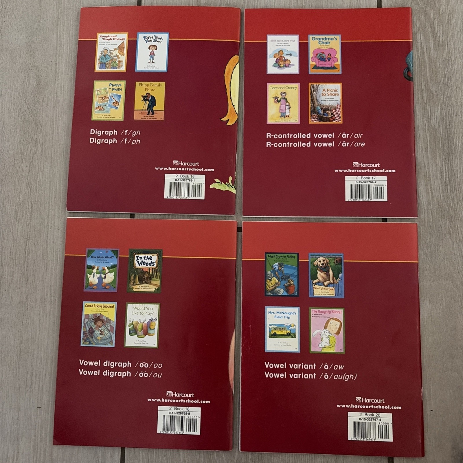 Harcourt Decodable Books Set 16 17 18 20 Early Reader Phonics Softcover Lot Read
