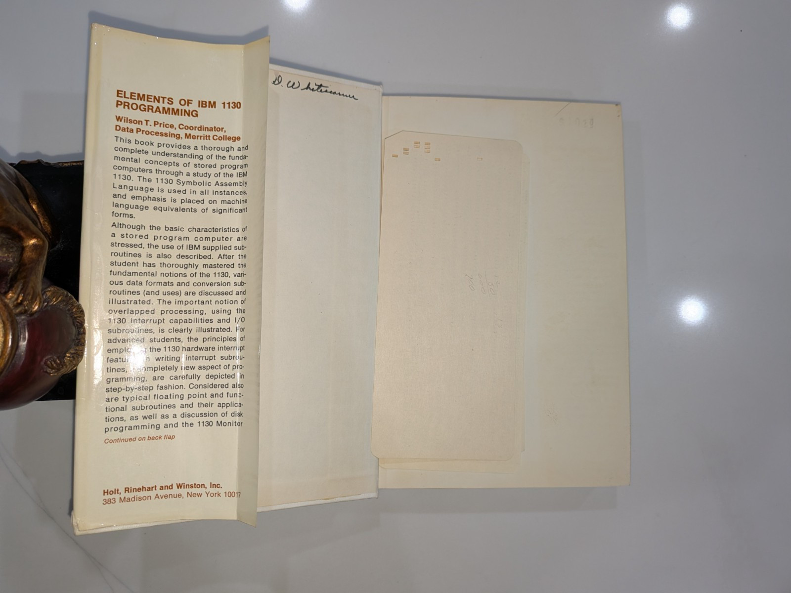 Elements of IBM 1130 Programming – Wilson Price | 1968 | HC | DJ | Vintage