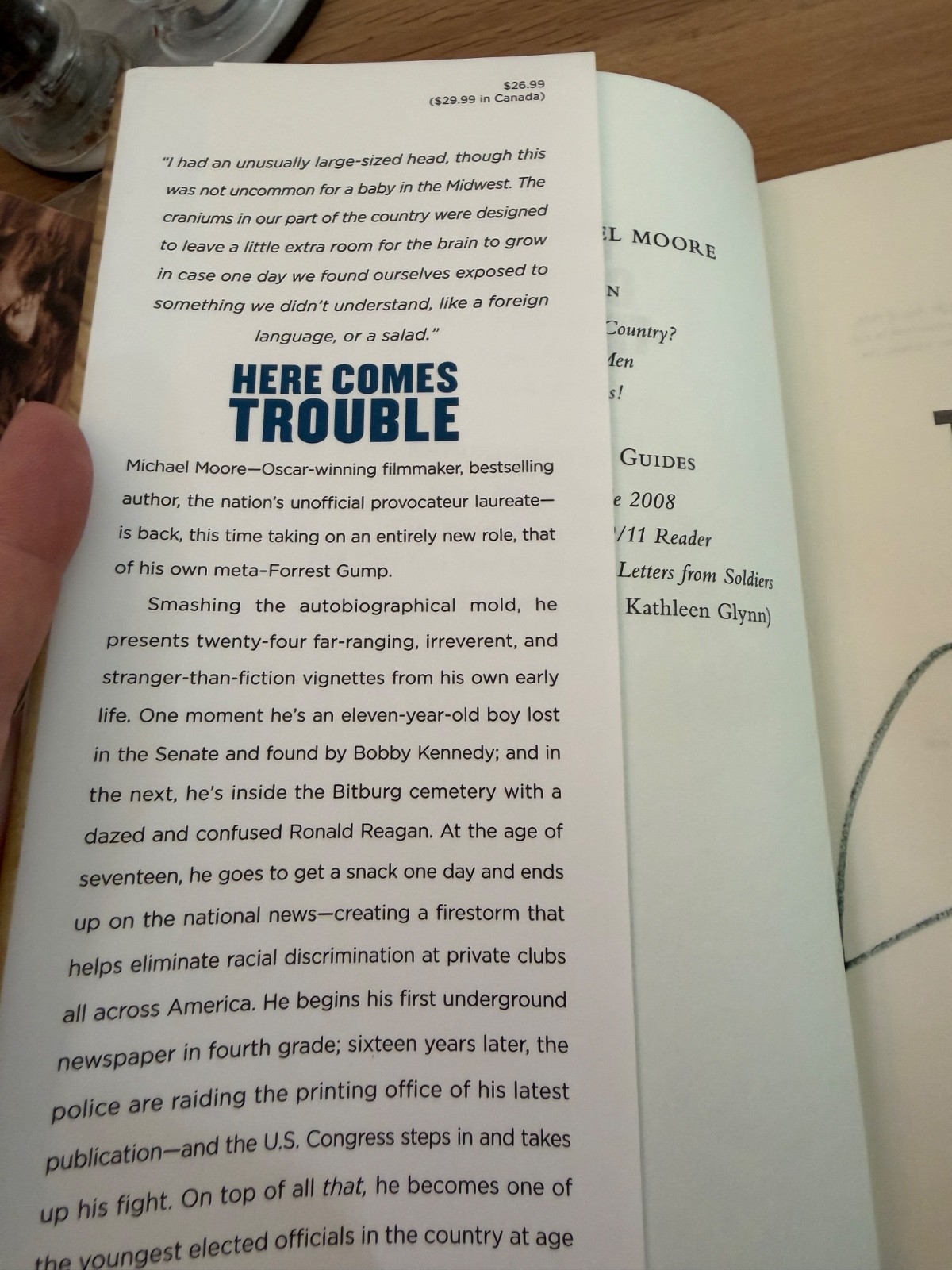 Academy Award Winner, Documentary Filmmaker Michael Moore signed 1st Ed Book