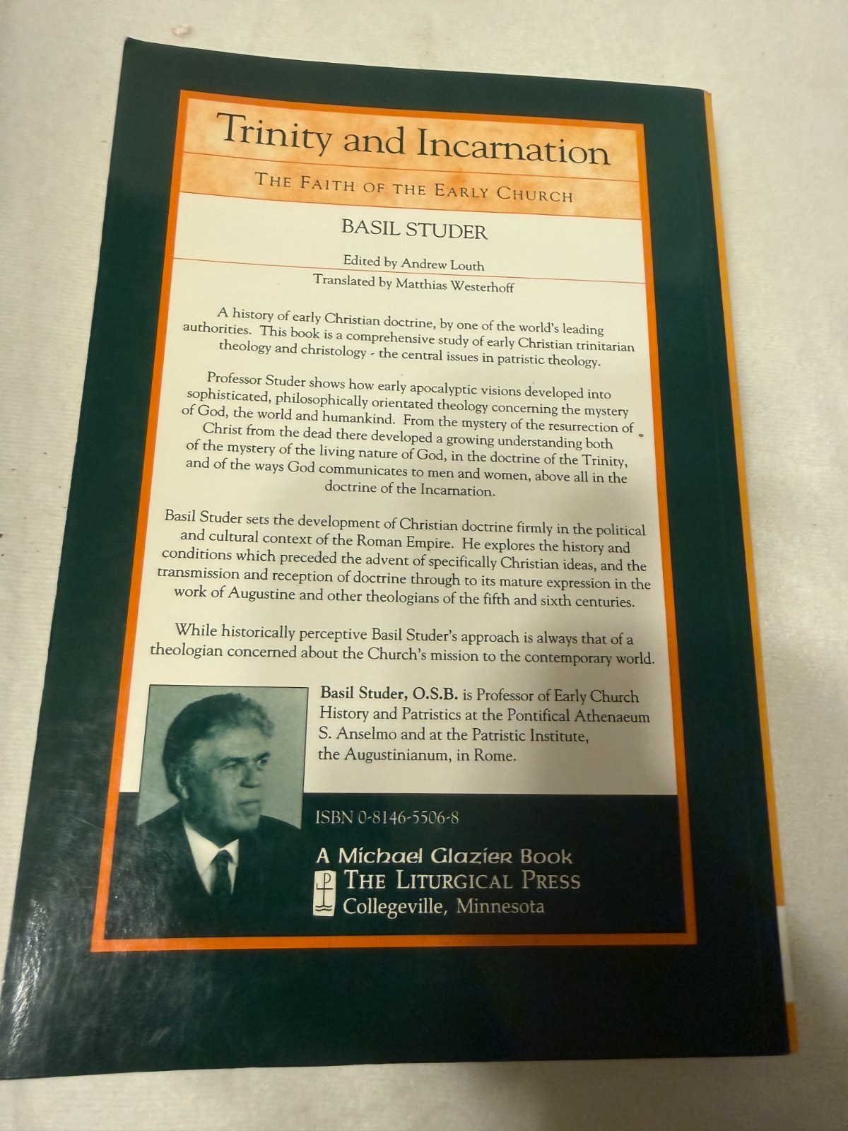 TRINITY AND INCARNATION Basil Studer PB Good theology early church Christianity