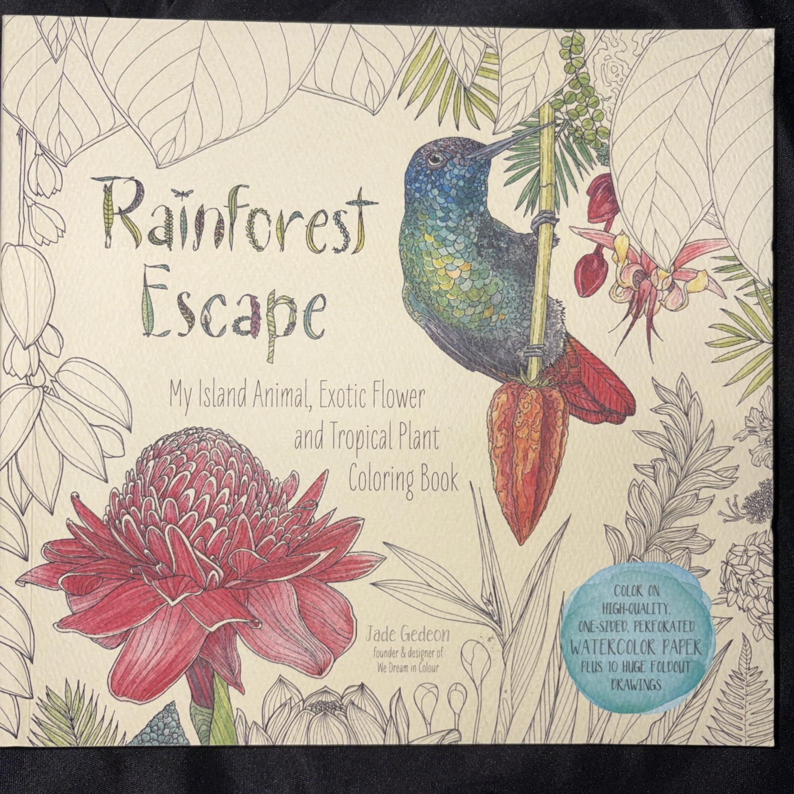 4 Adult Coloring Books by Jade Gedeon On Thick Paper 2016, 2017