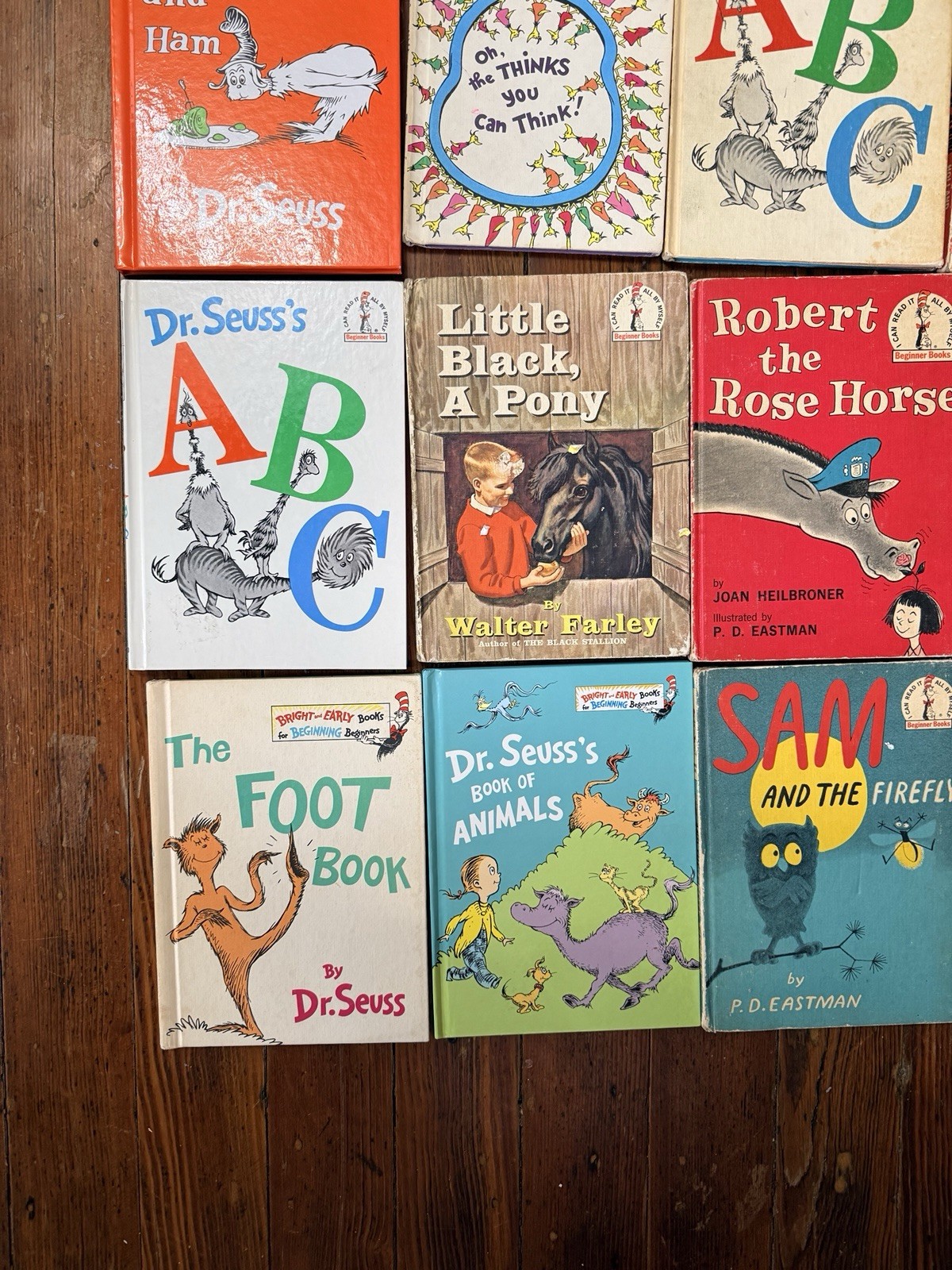 Vintage Lot Dr Seuss Beginner Books 1960s Hardcover ABC Green Eggs Foot