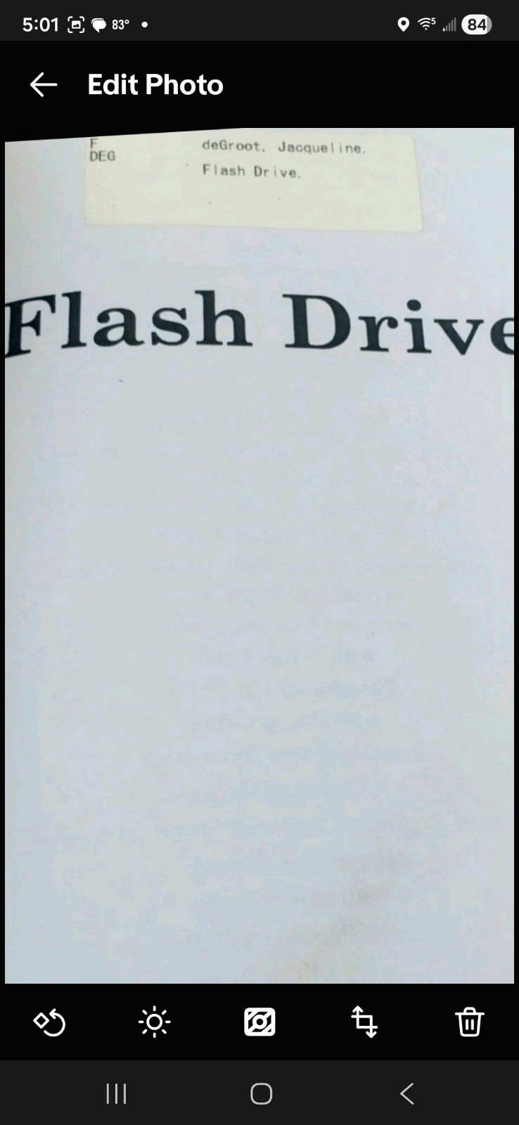 Flash Drive By Jacqueline Degroot Good Condition 1st Edition Paperback Book