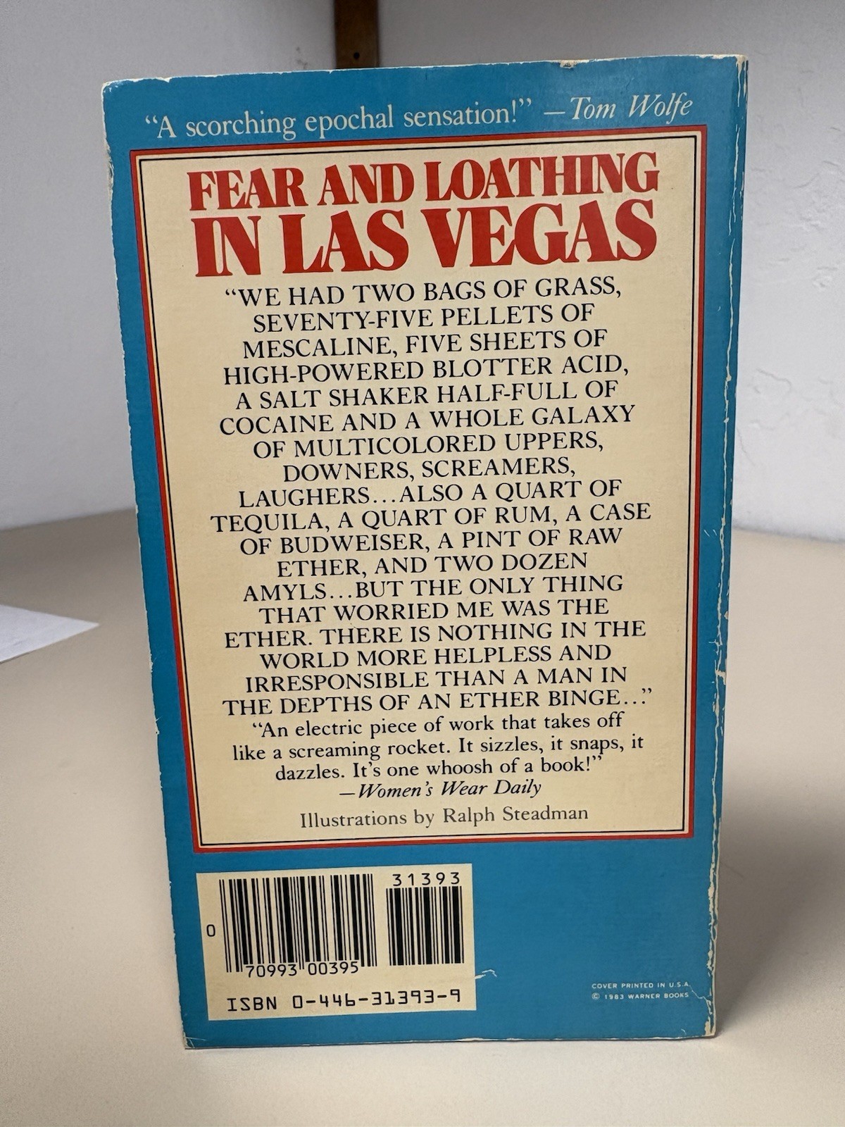 Fear & Loathing in Las Vegas Hunter S Thompson 1st Warner Printing Paperback1982
