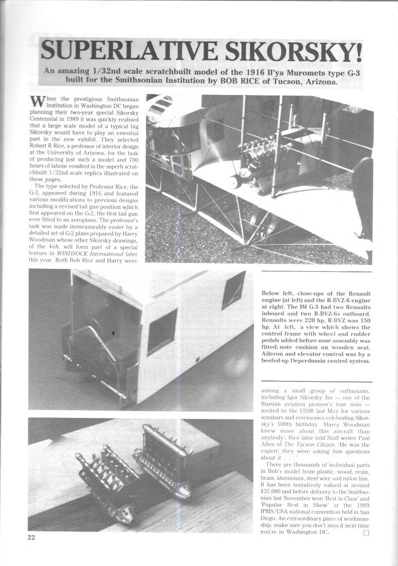 Windsock International V6 N1 Sikorsky G-3 Lloyd C.V Albatros French Breguet