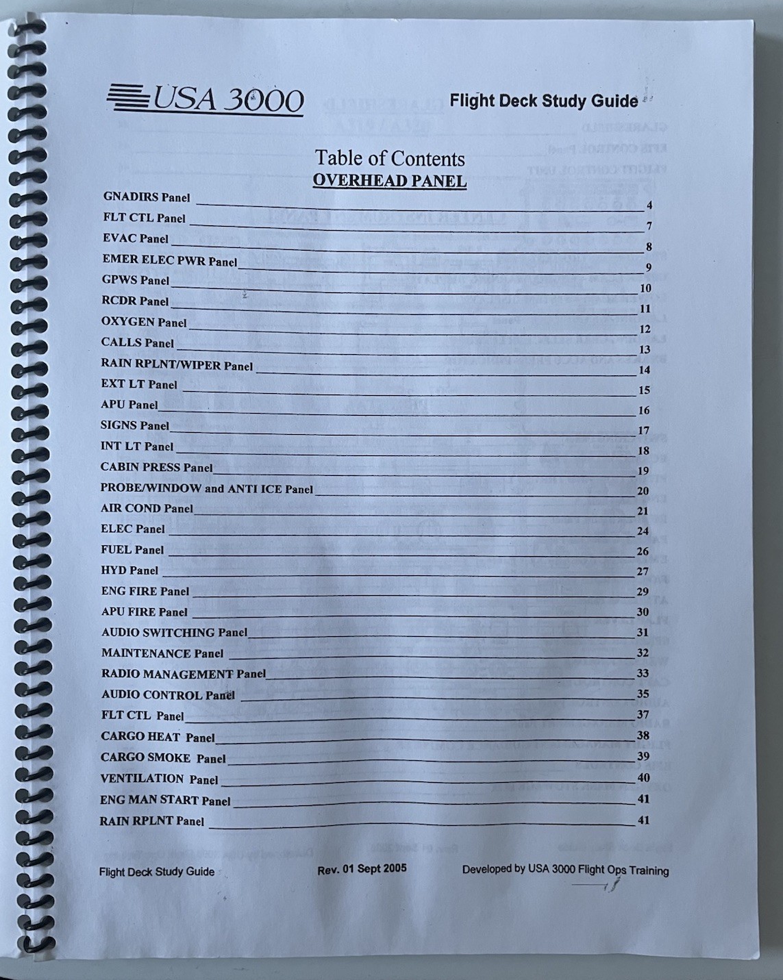 USA 3000 Airlines Flight Deck Study Guide 2005 Commercial Airliner Training Book