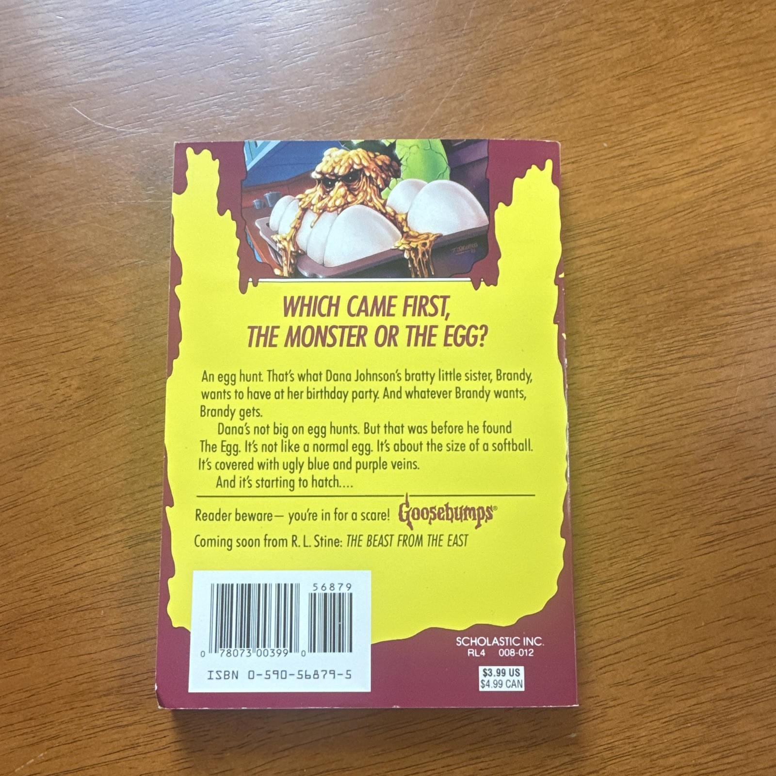 Goosebumps Egg Monsters from Mars R.L. Stine PB 1996 1st Print w/bookmark &cards