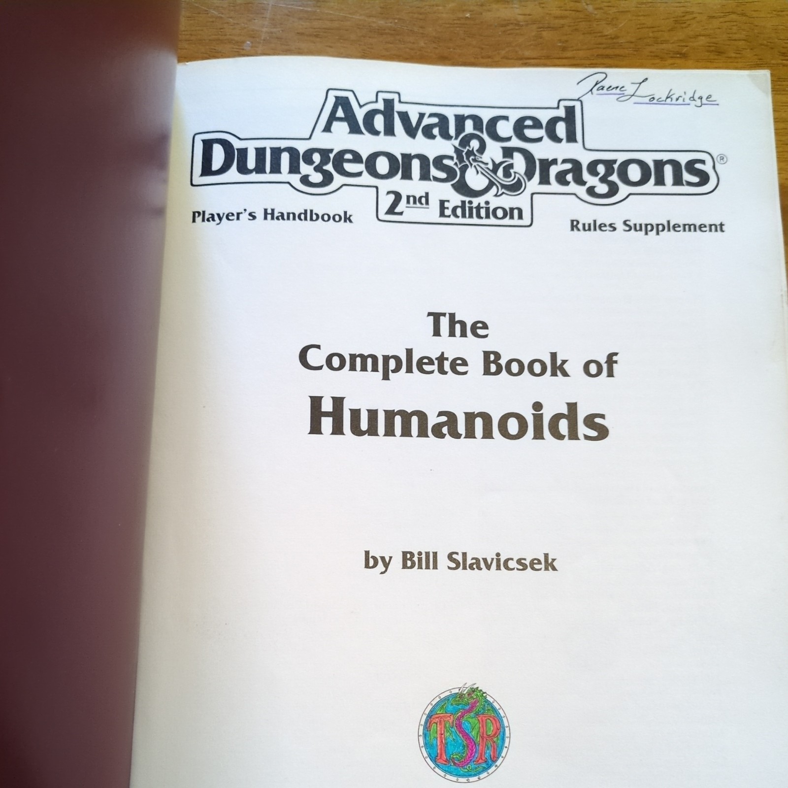 AD&D 2nd Edition Complete Book of Humanoids TSR 2135 Dungeons & Dragons