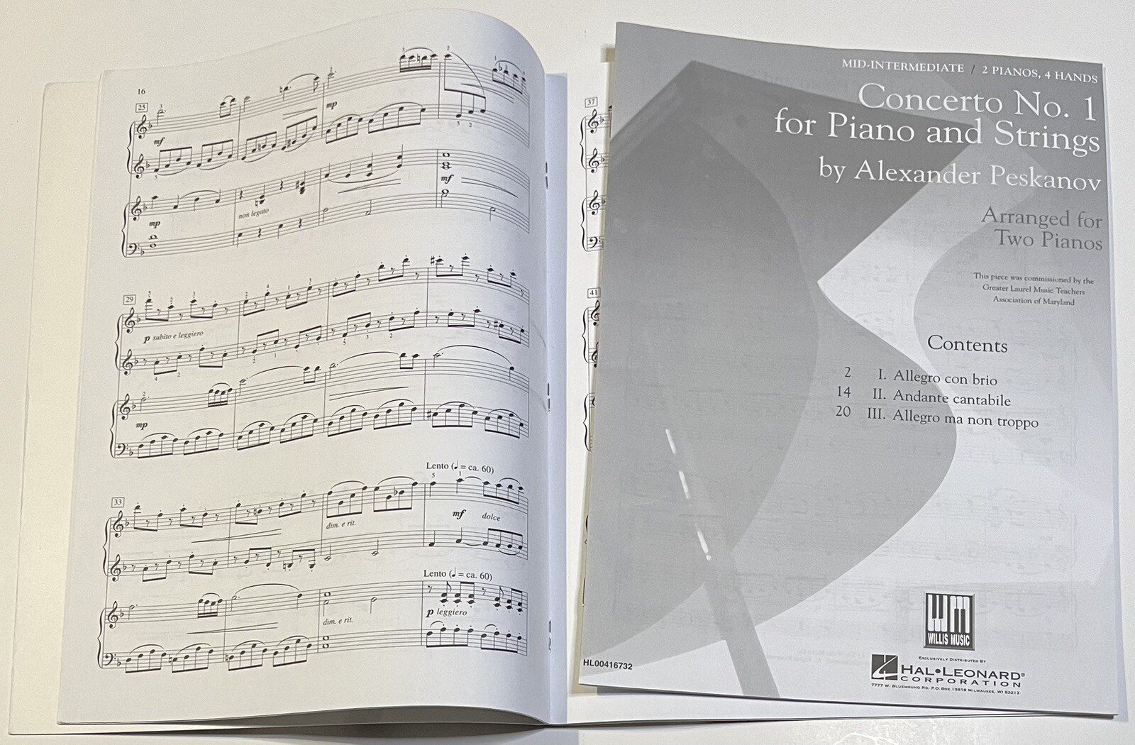 Concerto No 1 for Piano & Strings National Federation of Music Clubs Sheet Music