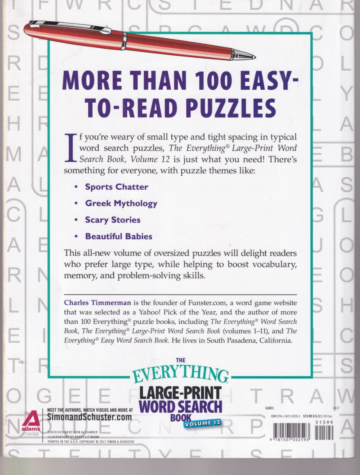 THE EVERYTHING LARGE-PRINT WORD SEARCH BOOK, Vol. 12 By Charles Timmerman {D11}