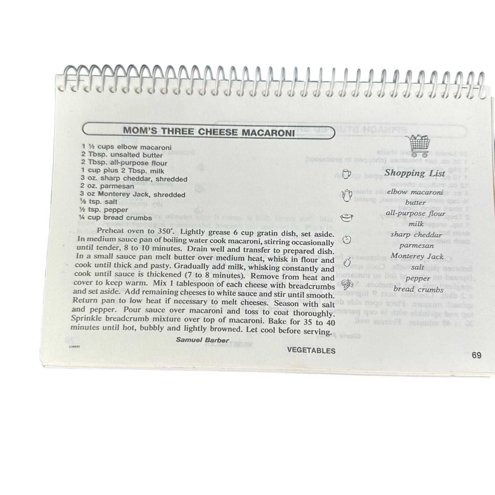 Vintage Cherished Recipes Cookbook Flora United Methodist Church Spiral Wire MS