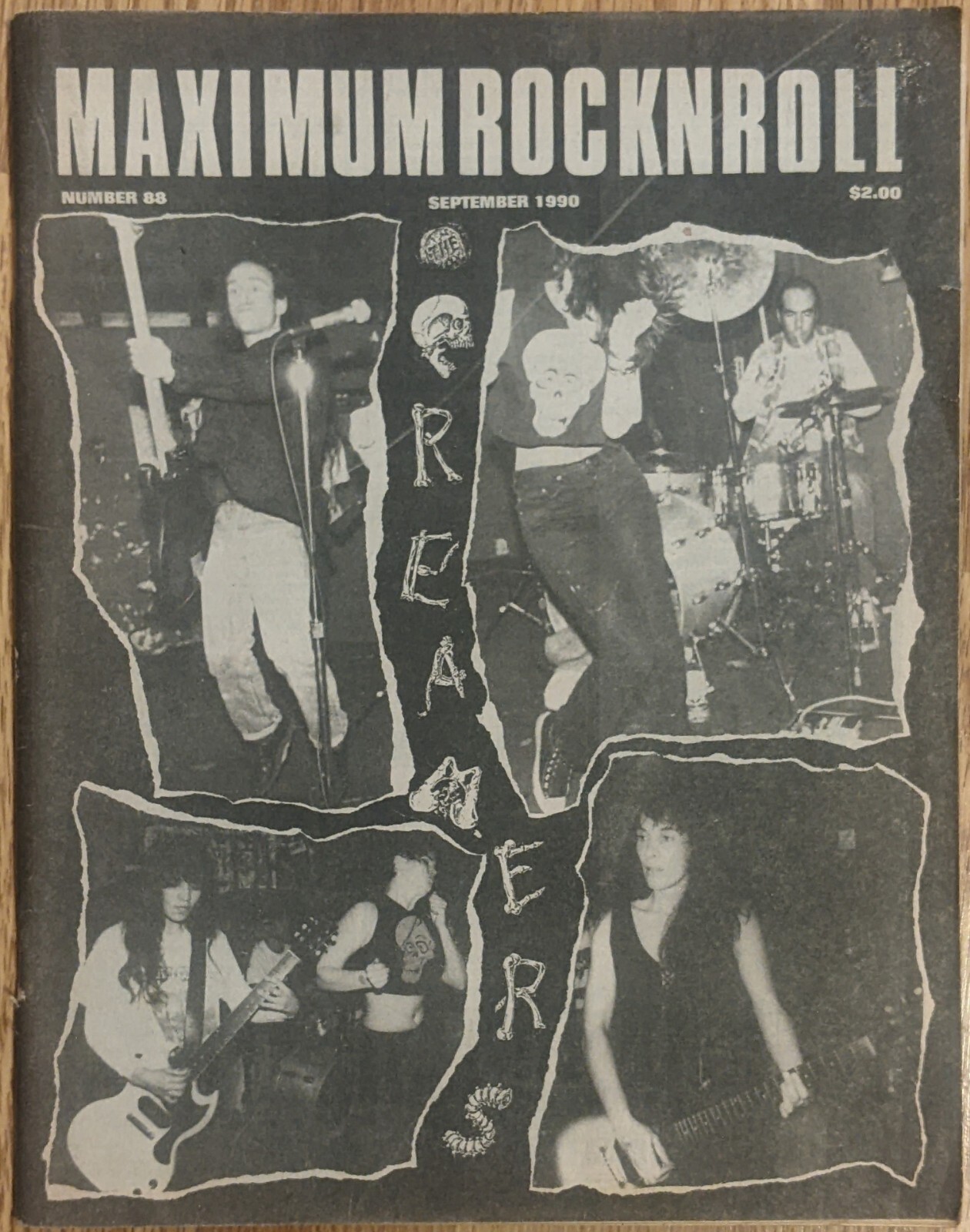 MAXIMUM ROCKNROLL #88 September 1990 CREAMERS Kolaborancji L7 Visaci Zamek