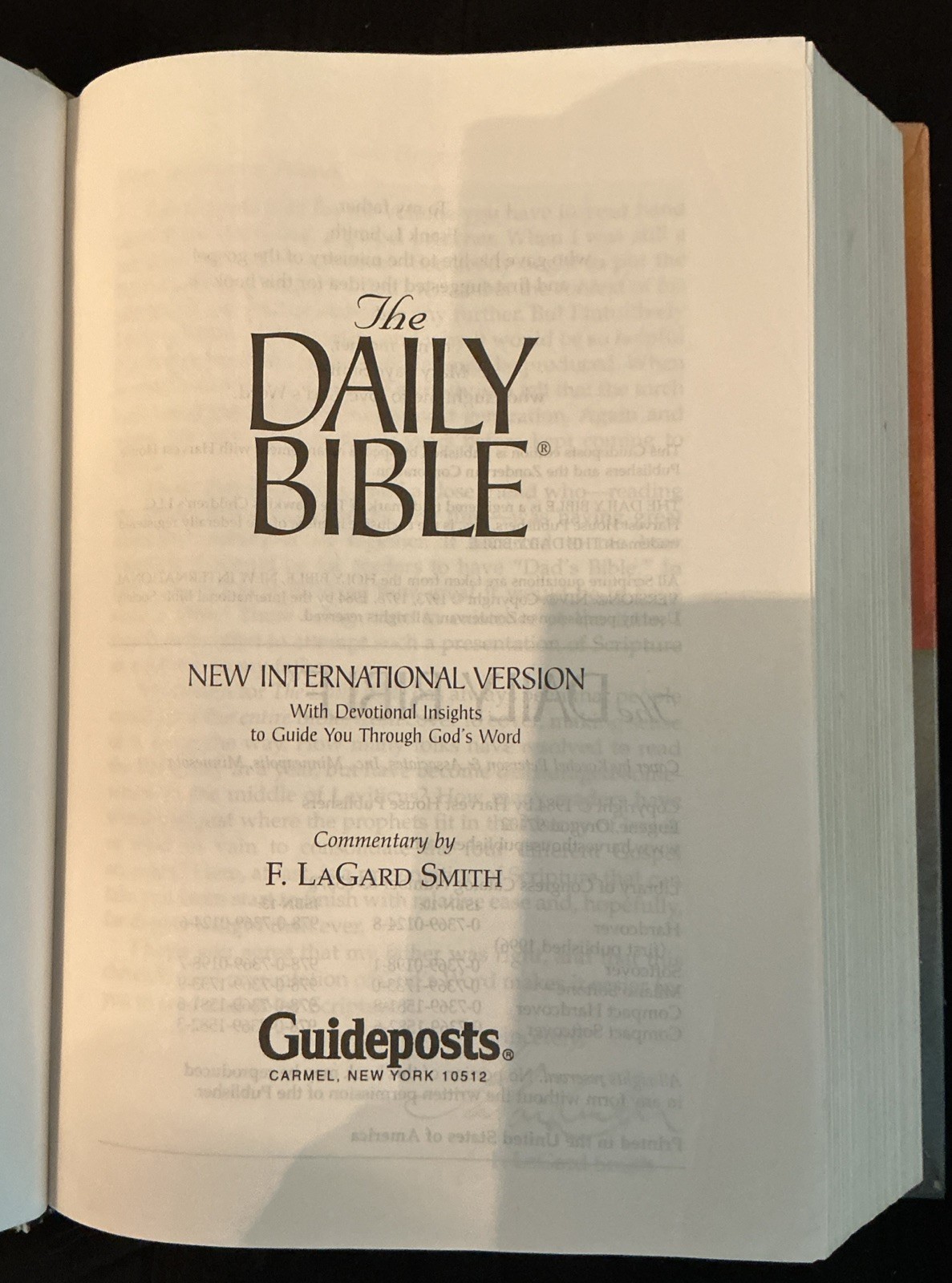 The Daily Bible In Chronological Order 365 Daily Readings NIV F LaGard Smith HC