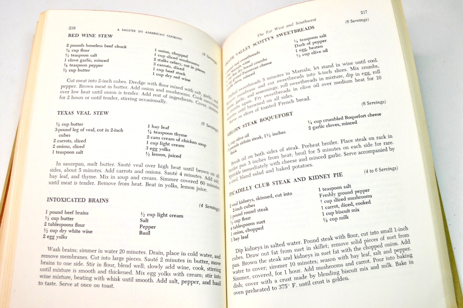 Vtg 1968 HC Cookbook A Salute to American Cooking Longstreet Regional Recipes