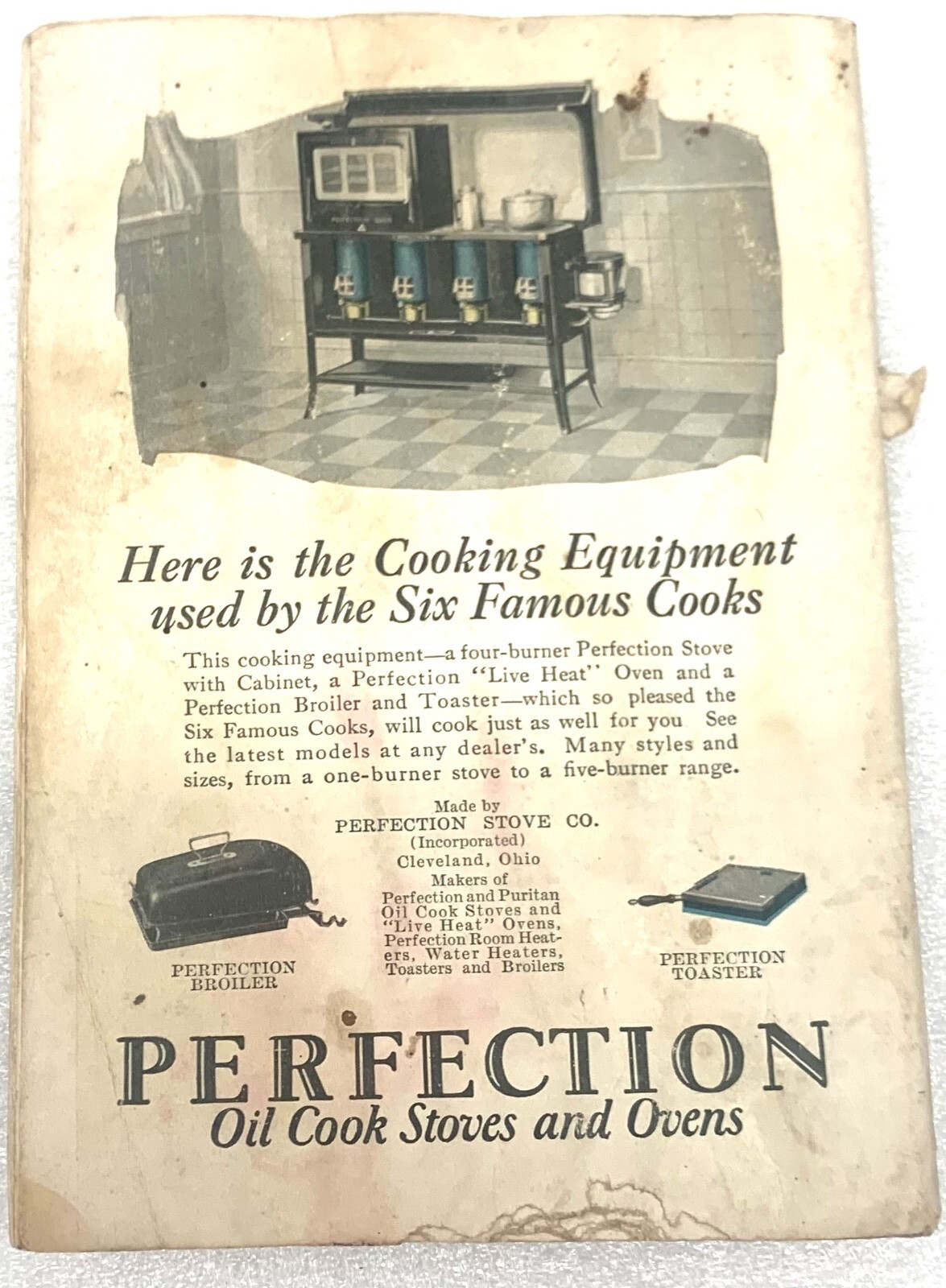 Favorite Menus & Recies of Six Famous Cooks Book 1928 61 Pages