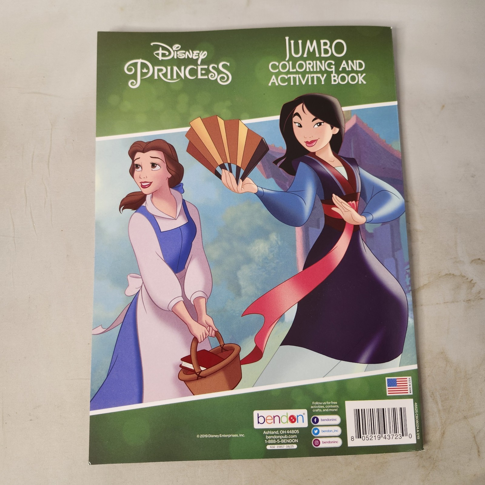 Disney Princess Jumbo Coloring Book Belle Beauty and the Beast Mulan Cinderella