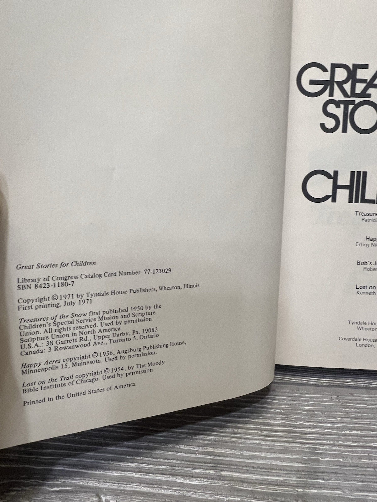 Great Stories for Children Vintage 1971 Hardcover Book 4 Tales 376 Pages