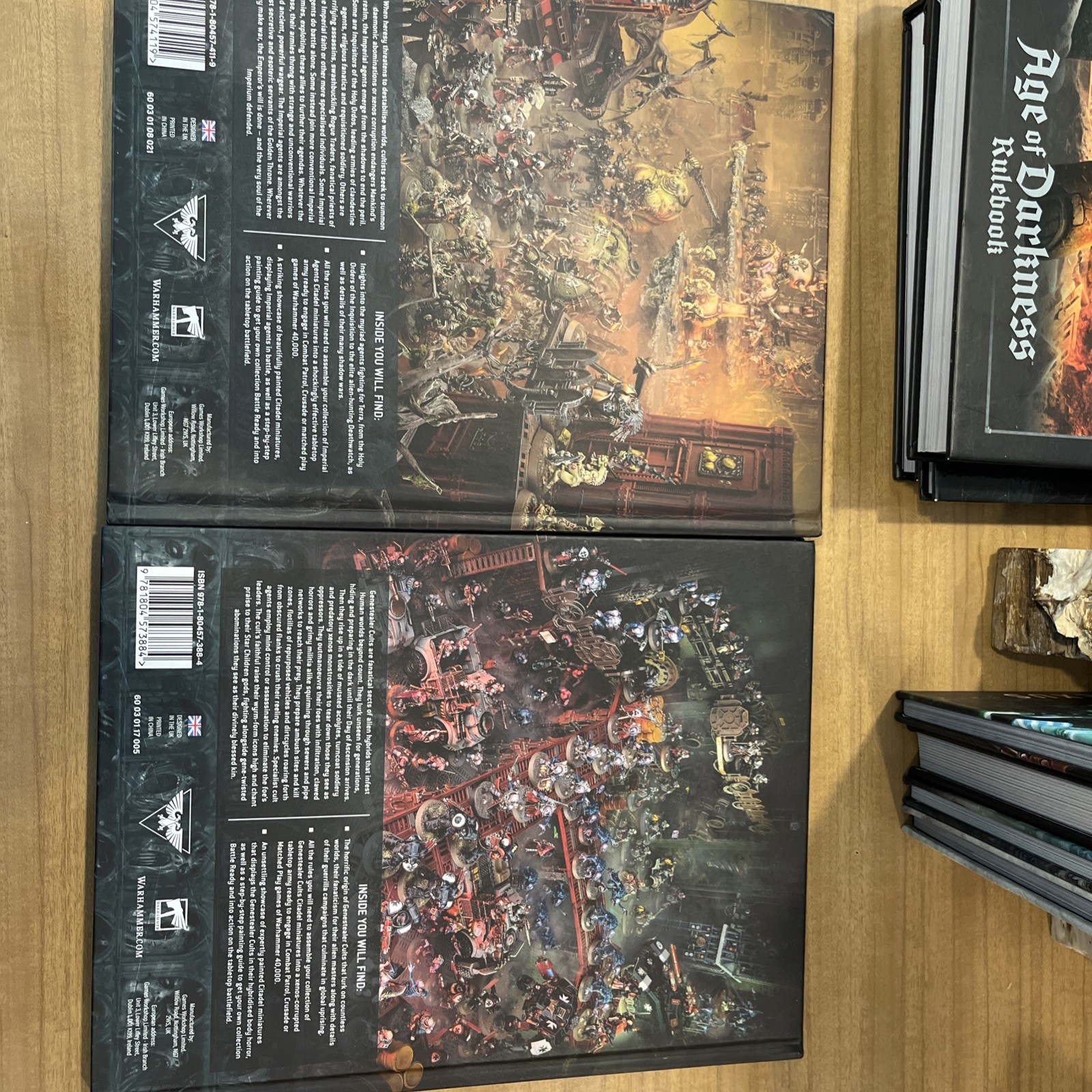 Warhammer 40,000 lot of 9 Hardcover books, Crusade, Horus, Roleplay, Codex.