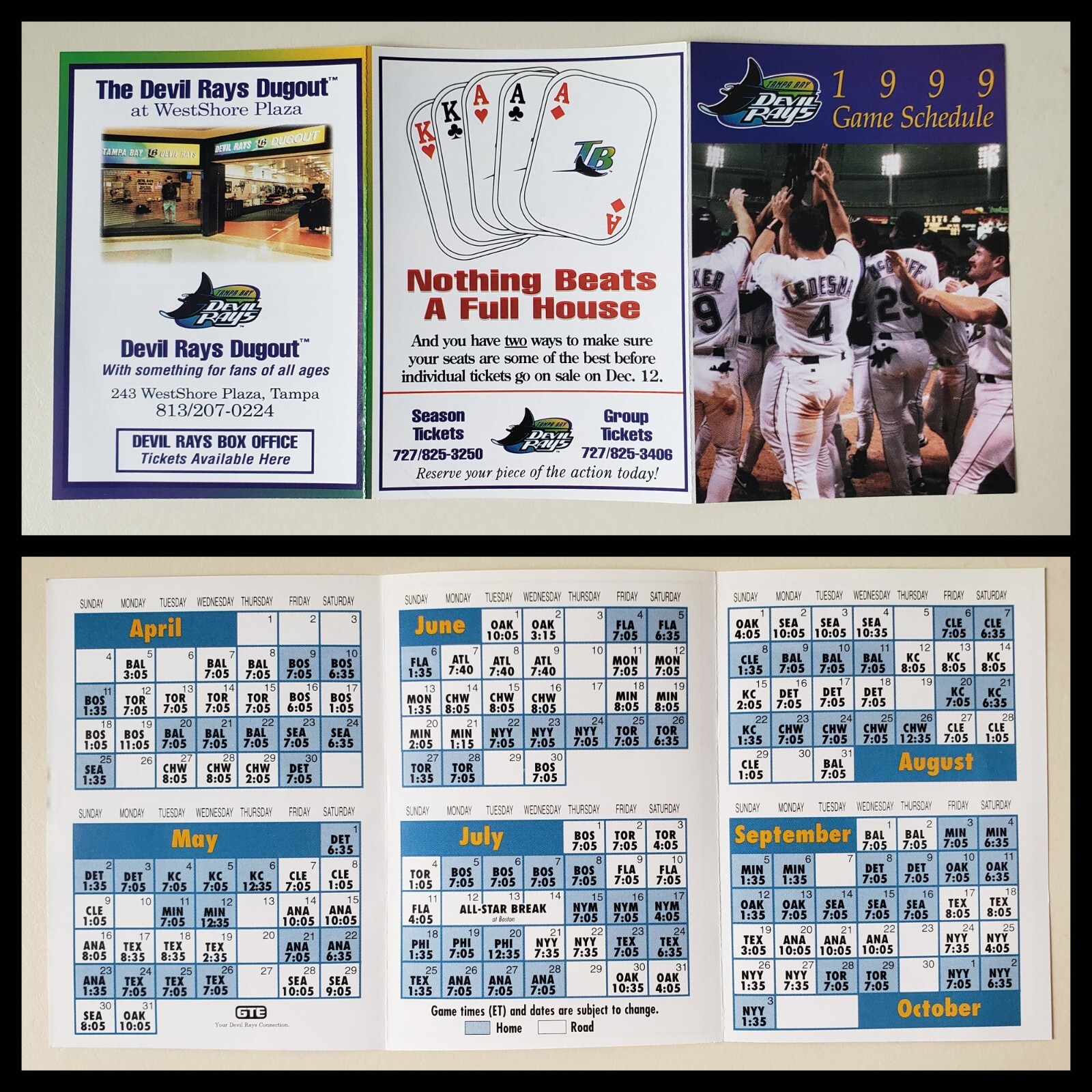 1998 Tampa Bay Devil Rays Bundle (Inaugural Program/Pocket Schedule/News) MLB