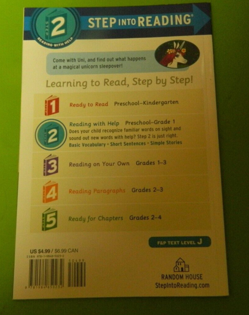 Step into Reading Ser.: Uni the Unicorn Uni’s First Sleepover by Amy Krouse…